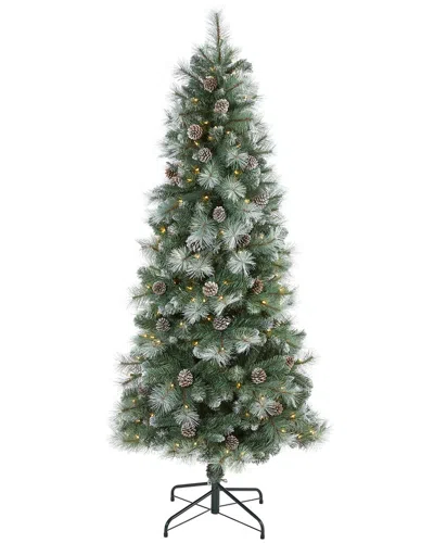 NEARLY NATURAL NEARLY NATURAL 6FT. FROSTED TIP BRITISH COLUMBIA MOUNTAIN PINE ARTIFICIAL CHRISTMAS TREE WITH 250 CL