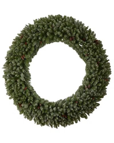 Nearly Natural 6ft. Giant Flocked Artificial Christmas Wreath In Green