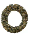 Nearly Natural 6ft. Giant Flocked Christmas Artificial Wreath In Green