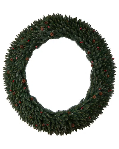 Nearly Natural 6ft. Large Flocked Artificial Christmas Wreath In Green