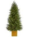 Nearly Natural 6ft. Manchester Fir Artificial Christmas Tree In Decorative  Planter In Green