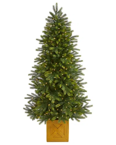 NEARLY NATURAL NEARLY NATURAL 6FT. MANCHESTER FIR ARTIFICIAL CHRISTMAS TREE IN DECORATIVE  PLANTER