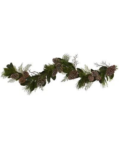 Nearly Natural 6ft Pinecone & Pine Artificial Garland In Green