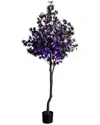 Nearly Natural 6ft. Pre-lit Artificial Halloween Black Maple Tree In Black