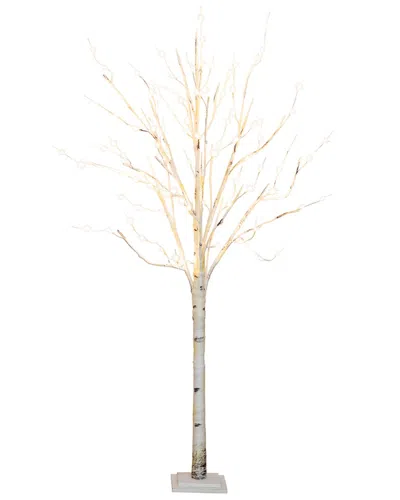 Nearly Natural 6ft Pre-lit Artificial White Birch Tree With 300 Warm White Led  Lights