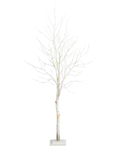 Nearly Natural 6ft Pre-lit Artificial White Birch Tree With 90 White Led  Lights