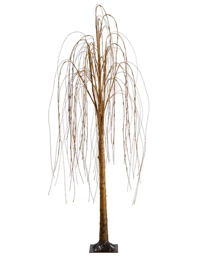 Nearly Natural 6ft Pre-lit Artificial Willow Tree With 160 Warm White Led  Lights In Brown