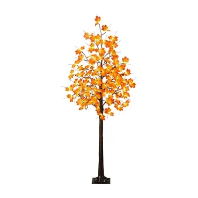 Nearly Natural 6ft. Pre-lit Minimalist Autumn Maple Artificial Fall Tree In Multi