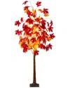 Nearly Natural 6ft. Pre-lit Autumn Weeping Maple Artificial Fall Tree In Orange