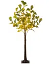 Nearly Natural 6ft. Pre-lit Green Autumn Oak Artificial Fall Tree In Yellow