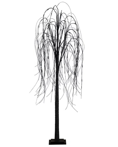 Nearly Natural 6ft. Pre-lit Halloween Black Willow Artificial Fal