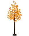 Nearly Natural 6ft. Pre-lit Minimalist Autumn Maple Artificial Fall Tree In Orange