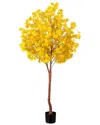 Nearly Natural 6ft. Pre-lit Yellow Autumn Maple Artificial Fall Tree In Yellow
