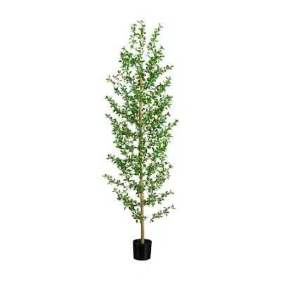 Nearly Natural 6ft Shady Lady Black Olive Indoor Artificial Tree In Green