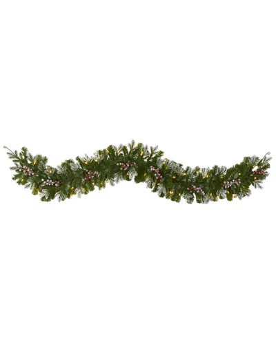 Nearly Natural 6ft Snow Tipped Artificial Christmas Garland In Green