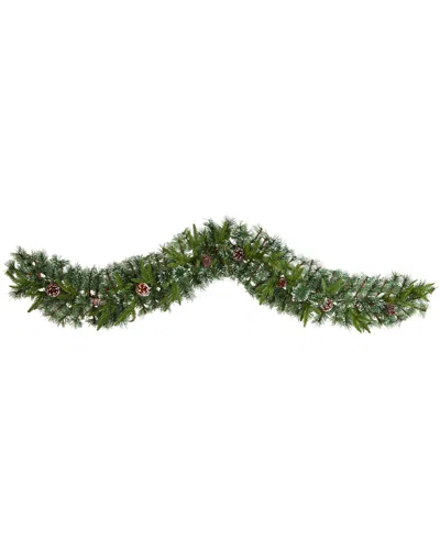 Nearly Natural 6ft Snow Tipped Christmas Artificial Garland In Green