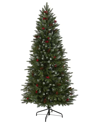 NEARLY NATURAL NEARLY NATURAL 6FT. SNOW TIPPED PORTLAND SPRUCE ARTIFICIAL CHRISTMAS TREE