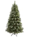 Nearly Natural 6ft. Snowed French Alps Mountain Pine Artificial Christmas Tree With 583 Bendable Branches And Pine In Green