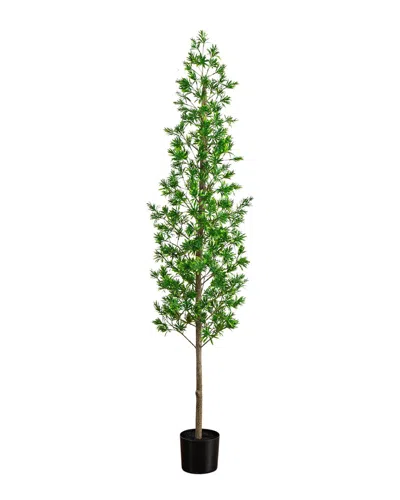 Nearly Natural 6ft Uv Artificial Podocarpus Artificial Tree (indoor/outdoor) In Green