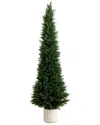 Nearly Natural 6ft. Uv Resistant Artificial Cedar Tree In Decorat