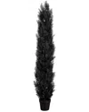Nearly Natural 6ft. Uv Resistant Artificial Halloween Black Cedar Tree  (indoor/outdoor) In Black
