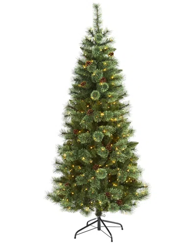 Nearly Natural 6ft White Mountain Pine Artificial Christmas Tree In Green