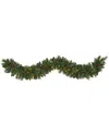 Nearly Natural 6ft White Mountain Pine Artificial Garland With 35 White Warm Led Lights In Green