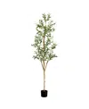 Nearly Natural 6ft. Artificial Olive Tree With Natural Trunk In Green