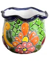 Nearly Natural 6in Handmade Mexican Talavera Ceramic Planter In Multicolor