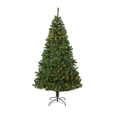 Nearly Natural 7 Foot Northern Tip Pine With 350 Clear Led Lights Pre-lit Artificial Christmas Tree In Green