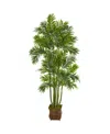 Nearly Natural 70in. Areca Palm Artificial Tree In Metal Planter In Green