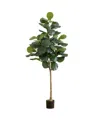 Nearly Natural 6ft Artificial Fiddle Leaf Tree In Green