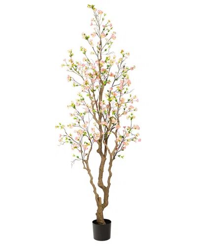 Nearly Natural 7.5ft Cherry Blossom Artificial Tree In Green