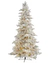 Nearly Natural 7.5ft. Flocked Grand Northern Rocky Fir Artificial Christmas  Tree In Green