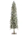 Nearly Natural 7.5ft. Flocked Washington Alpine Christmas Artificial Tree In White