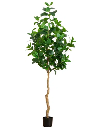 Nearly Natural 7ft Artificial Audrey Ficus Tree In Green