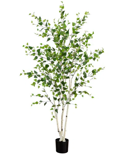 Nearly Natural 7ft Artificial Birch Tree With Real Touch Leaves In Green