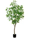 Nearly Natural 7ft Artificial Greco Citrus Tree With Real Touch Leaves In Green