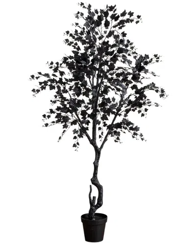 Nearly Natural 7ft. Artificial Halloween Black Maple Tree In Multi