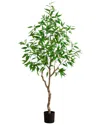 Nearly Natural 7ft. Artificial Long Leaf Greco Eucalyptus Tree Wi