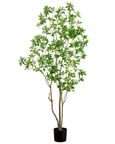 Nearly Natural 7ft. Artificial Minimalist Japanese Pieris Tree Wi In Green