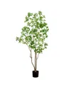 Nearly Natural 7ft. Artificial Minimalist Japanese Pieris Tree With Real Touch Leaves In Green