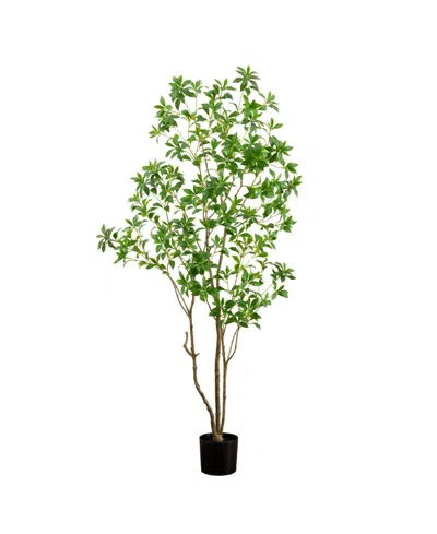 Nearly Natural 7ft. Artificial Minimalist Japanese Pieris Tree With Real Touch Leaves In Green
