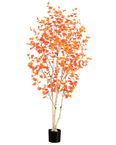 Nearly Natural 7ft. Autumn Birch Artificial Fall Tree In Animal Print