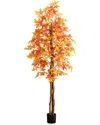 Nearly Natural 7ft. Autumn Deluxe Maple Artificial Fall Tree In Orange