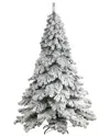 Nearly Natural 7ft. Flocked Austria Fir Artificial Christmas Tree In White