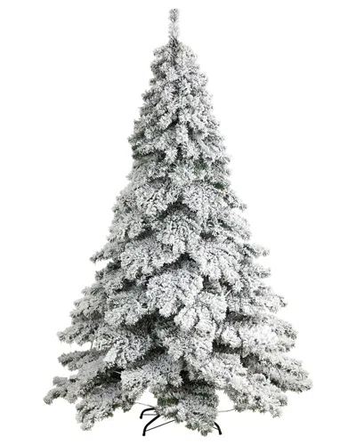 Nearly Natural 7ft. Flocked Austria Fir Artificial Christmas Tree In White