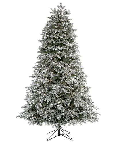 Nearly Natural 7ft. Flocked Colorado Mountain Fir Artificial Christmas Tree In White