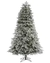 Nearly Natural 7ft. Flocked Colorado Mountain Fir Artificial Christmas Tree In White