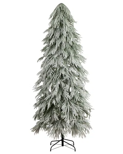 Nearly Natural 7ft. Flocked Down Swept Artificial Christmas Tree In Green
